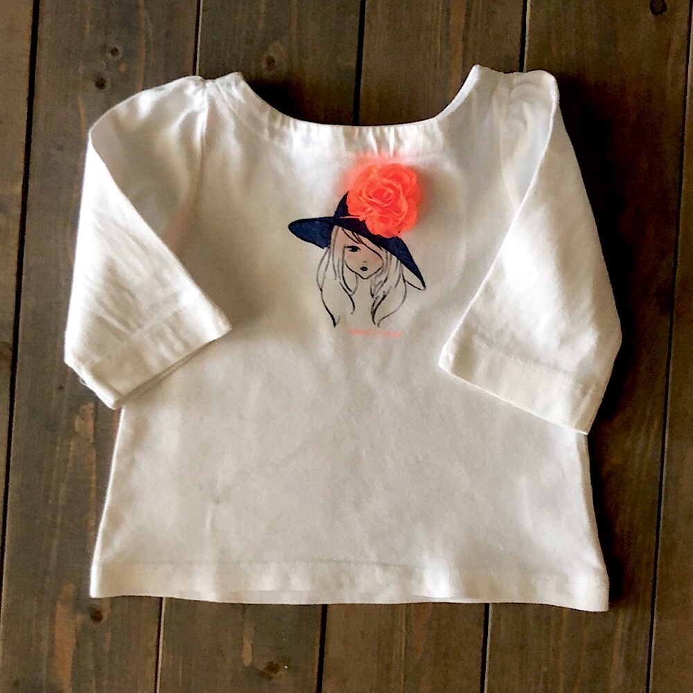 White Janie & Jack 3 quarter length sleeved shirt